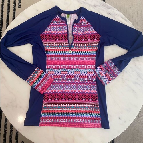 Next by Athena 3 Piece Pink Aztec Swimwear sz L Shirt & Bottoms 36 B/C for Top - Picture 2 of 10