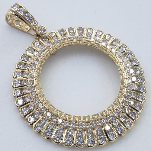 14k Yellow Gold 50 Pesos Centenario Coin Bezel Frame Pendant - Picture 5 of 12