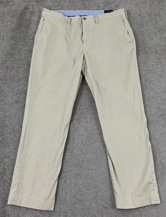 POLO RALPH LAUREN Pants Mens 38 x 31 Stretch Straight Brown Chino Cotton Twill