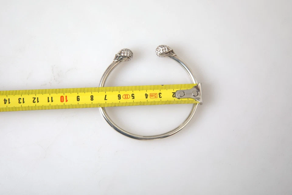 NIALAYA Authentic Bracelet Women Skull Cubic Zirconia 925 Bangle s. XL 500usd - Image 3 of 4