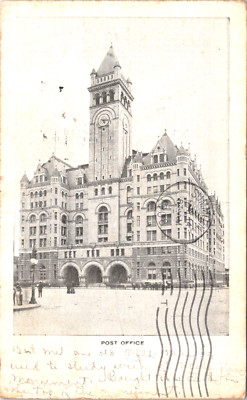 Private Post Card, Washington DC Post Office, Used 1908 Cancel