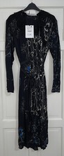 ZARA BLACK LIMITED EDITION FLORAL PRINTED LONG ROBE DRESS SIZE S BNWT