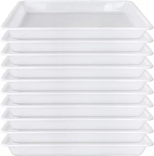10 Pack White Plastic Art Trays - Craft Organizer for Home, School, DIY Projects