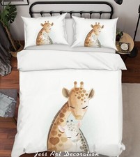 3D Giraffe Cartoon Kids Quilt Cover Set Duvet Cover Bedding Pillowcases