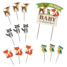 Woodland Theme Animal Cake Topper Set - Baby Shower Party Supplies