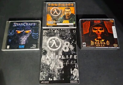 X3 Half-Life (PC, 1999) +Star Craft (1998) & Diablo II (2000) Windows Macintosh.