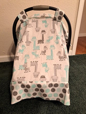 DINOSAURS BABY car seat CANOPY and/or BLANKET handmade. Great gift