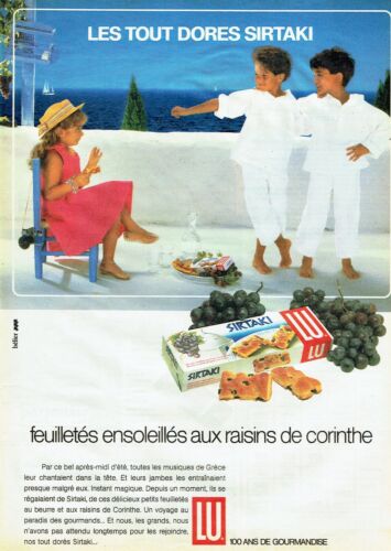 Publicité Advertising 320  1986  Lu  biscuits Sirtaki aux raisins de corinthe - Photo 1 sur 1