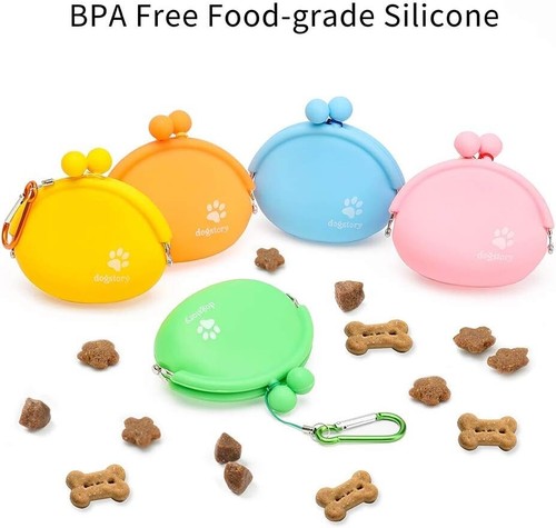Dog Treat Bag Silicone Portable Small Pet Food Pouch for Training and Travel - Picture 9 of 11