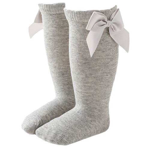 Baby Girls Knee High Socks Cute Bowknot Solid Color Toddler Infant Stockings - Picture 12 of 16