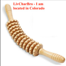 Curved Wood 12 Rollers Therapy Massage Roller Tool Manual Massage Roller Stick