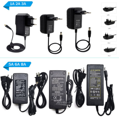 AC110 220V Power Supply Adapter 1A 2A 5A 6A 10A to DC5V 12V 24V For LED Strip