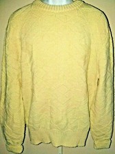 Environmental Clothing Co. Crew Neck Cable Sweater Men Size XL Ivory MADE IN USA