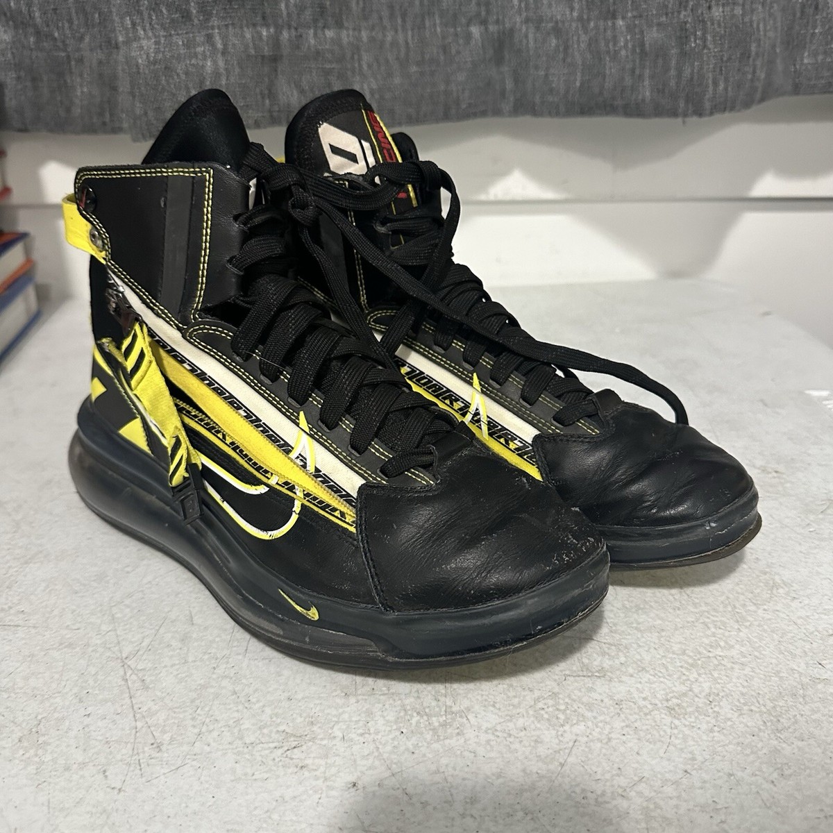 NIKE AIR MAX 720 SATURN AS QS BLACK/DYNAMIC YELLOW MEN'S BV7786-001 Broke  Zip