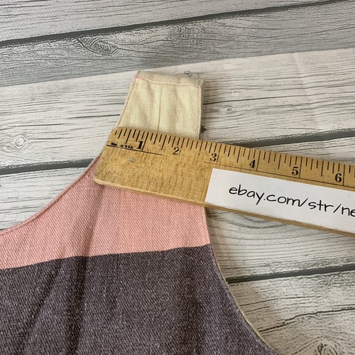 Knitted Dove Anthropologie Dress Linen Fit Flare Size S Yellow Pink Stripes - Picture 10 of 12