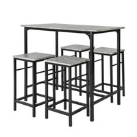 Sobuy Bartisch Set 5-Teilig Esstisch Stehtisch Bistrotisch Sitzgruppe OGT11-HG