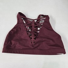 Victoria Sport Women Sports Bra Medium Burgundy Wireless Strapy Racerback