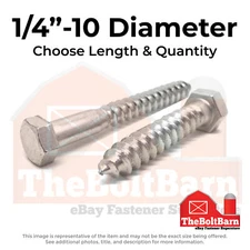 1/4" Stainless Steel Hex Lag Screws (Choose Length & Qty)
