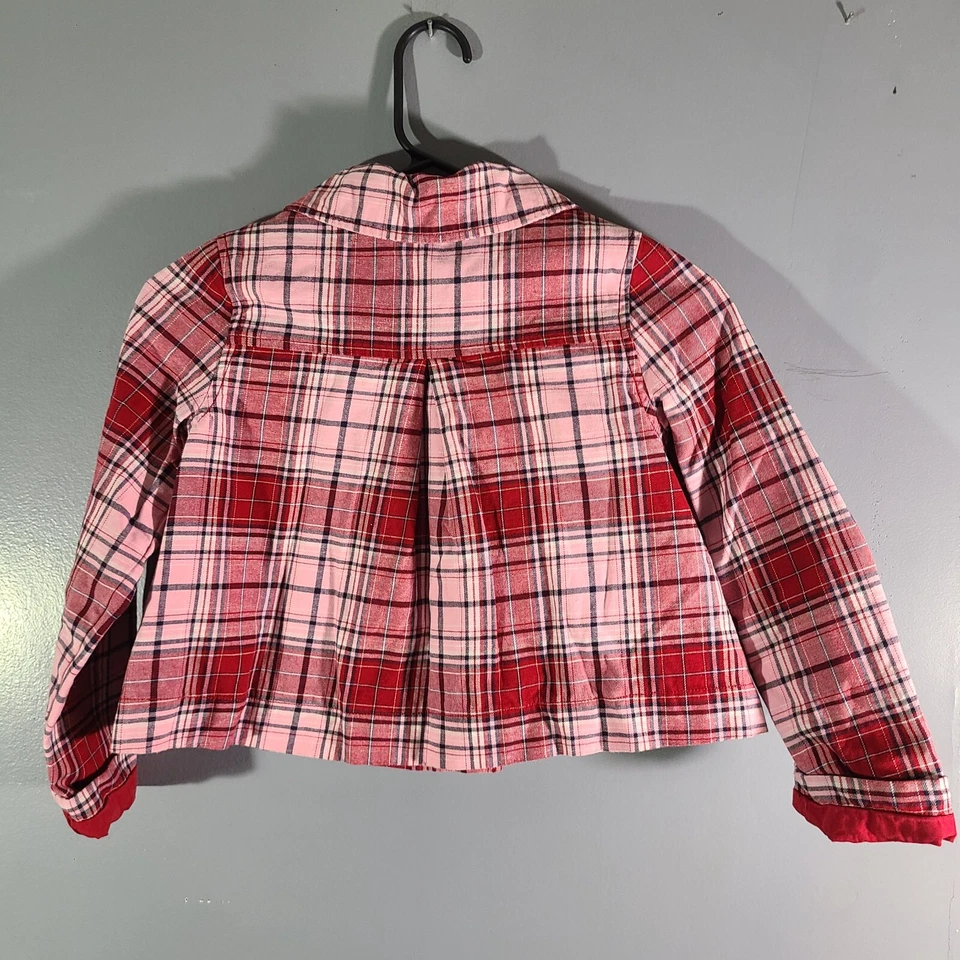 Crazy 8 Rojo Rosa Negro Chaqueta a Cuadros Abrigo Guisante Niñas Talla M (7-8) Foto 4 de 4