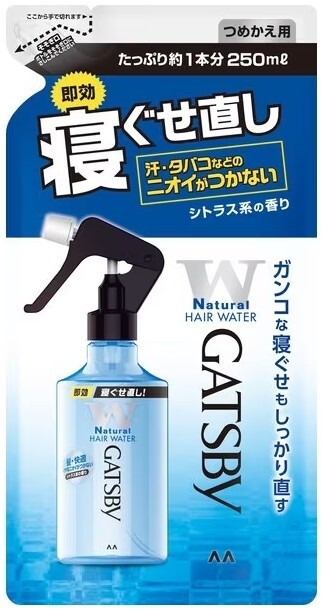 MANDOM JAPAN GATSBY NATURAL HAIR WATER 250ml REFILL X 5 SET JAPAN