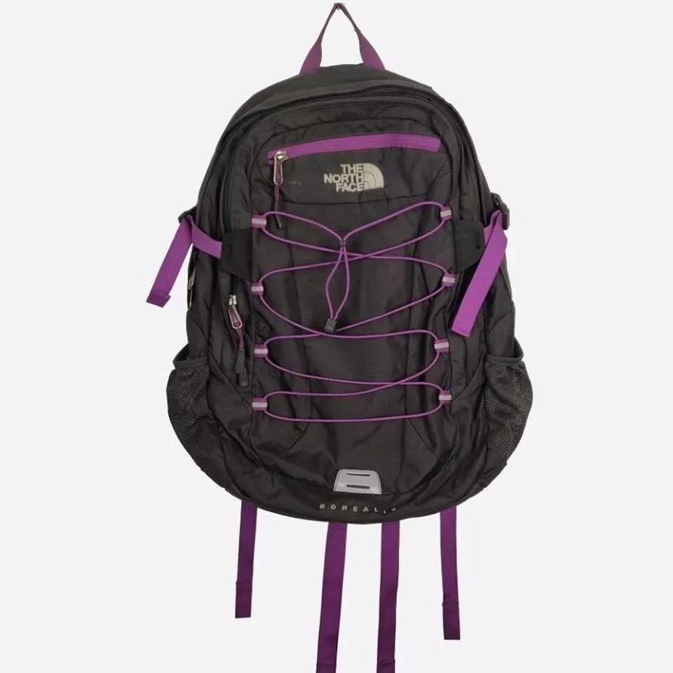 Purple and gray north face backpack sale