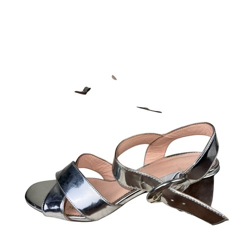 J Crew Women's Silver Penny Sandals Mirror Metallic Size 8 - Picture 2 of 7