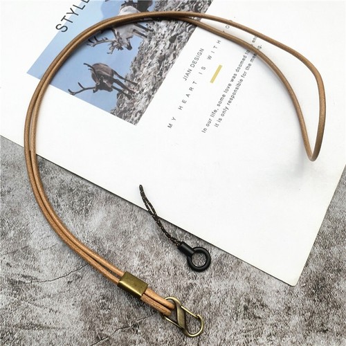 Handy Riemen Rindleder Schlüsselband Schlüssel Leder Karte Badge Hals Band 50cm - Zdjęcie 9 z 22