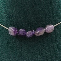 Halskette 5 Perlen Amethyst Aus Brasilien Kette Aus Edelstahl Halskette Damen