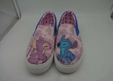 Disney Sneakers Lilo Stitch Women's Slip On Canvas Shoes Pink Blue Choose Size