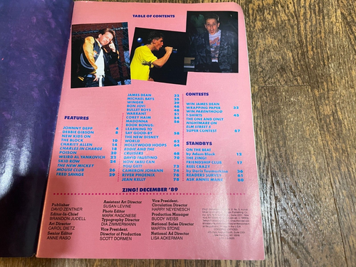 Zing Magazine December 1989 Johnny Depp Madonna River Phoenix Disney Poison - Picture 2 of 6