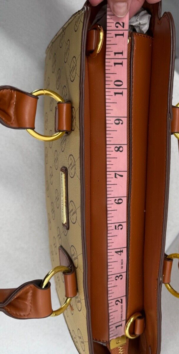 Adrienne Vittadini Signature Collection Double Handle Satchel Crossbody Beige