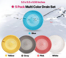 5pcs Silicone Drain Hair Catcher Stopper Bathroom Shower Sink Protector
