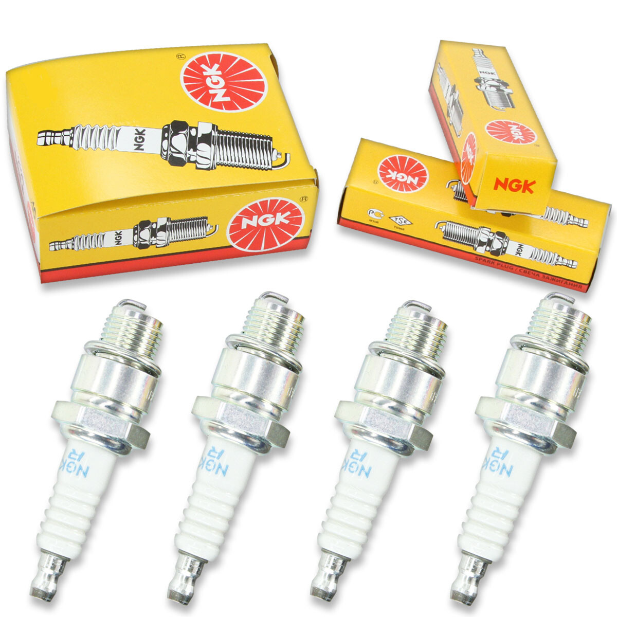 4pcs 77-98 Evinrude 2-cyl NGK Standard Spark Plugs 25 HP Kit Set Engine rl