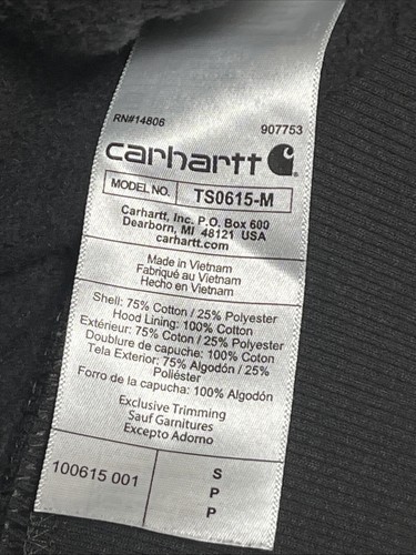 Carhartt Black Rain Defender Loose Fit Pocket Long Sleeve Hoodie Herren Größe S - Bild 5 von 6