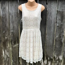 Altar'd State Ivory Lace Sheath Dress Sleeveless Women's Size M