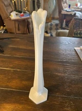 Vintage White Swag Glass Flower Vase