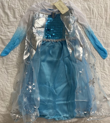 Disfraz de Princesa de Niña DaHeng Elegante Cosplay 2-3 Años, Azul Elsa Frozen - Imagen 2 de 5