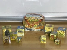NOAHS ARK 2 BY 2 ANIMAL BUILDING BLOCKS ~ 10 BLOCKS 52 ANIMALS By WJ FANTASY