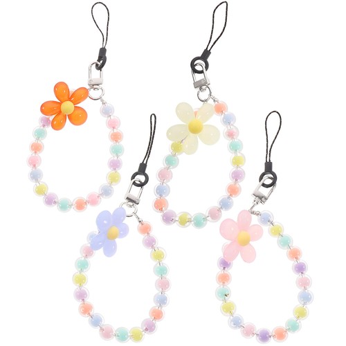 4pcs Phone Chain Cellphone Lanyard Strap Charm Beaded Phone Chain Decoration - 第 3/12 張圖片