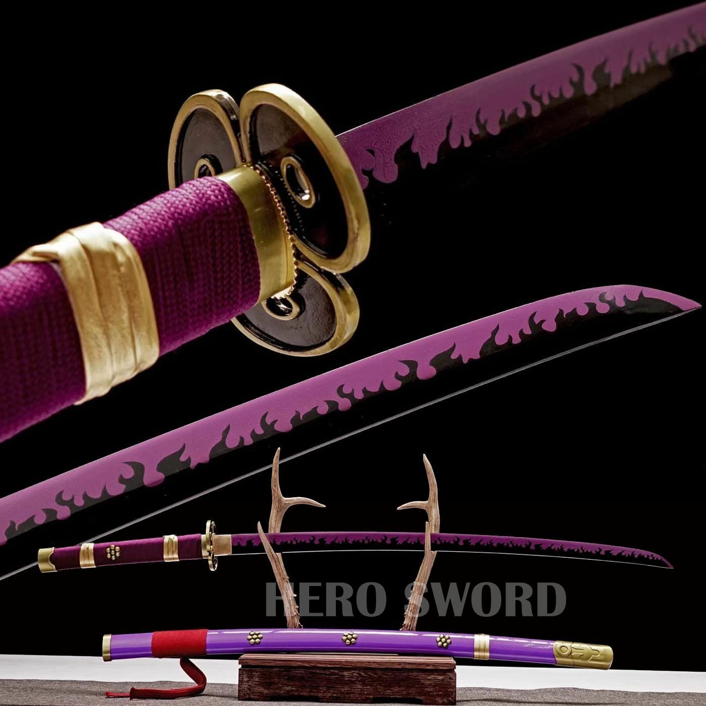 Katana De Zoro One Piece Handmade One Piece Roronoa Zoro Sandai Cosplay Samurai Katana Sword Hand  Forged | eBay