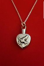 Cremation jewelry for ashes, Dove Urn Necklace, Memorial Keepsake, ashes