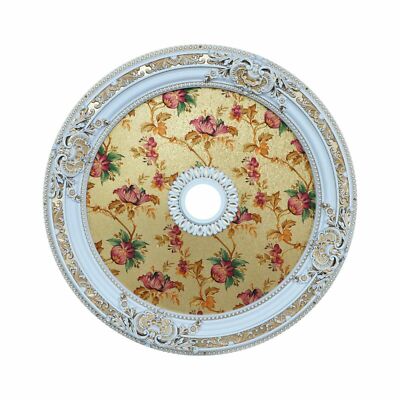 36'' Round Chandelier Ceiling Medallion Antique Flowers for Foyer or Dining Room