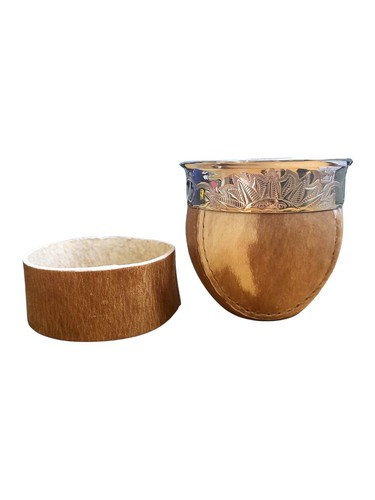 Zucca Mate Imperiale con Base | Pelle Grezza | Alpaca Mate | Zucca Yerba Mate - Foto 6 di 10