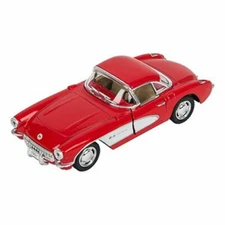 RI Novelty - Pull Back Die-Cast Metal Vehicle - 1957 CHEVROLET CORVETTE (Red)