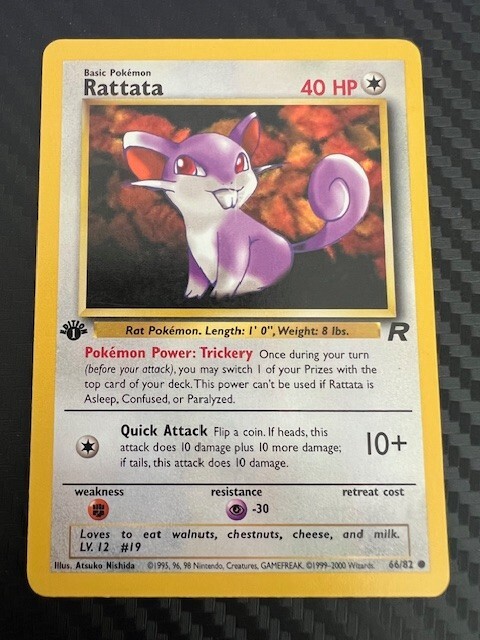 Pokémon TCG Rattata 66/82 1st Edition Team Rocket LP