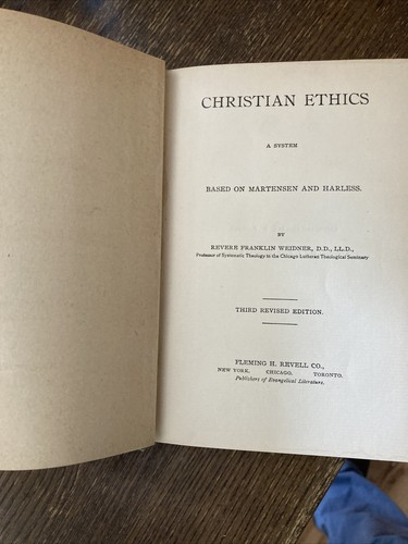 Revere Franklin Weidner CHRISTIAN ETHICS Fleming H. Revell Co c. 1897 HC - Picture 4 of 15