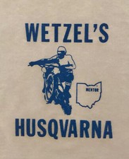 Original Vintage Wetzel’s Husqvarna Motorcycle Mini Iron On Transfer
