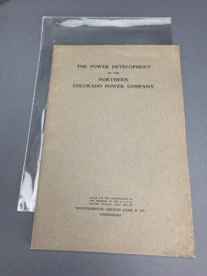 #ad The Power Development of the Northern Colorado Power Company 1908 O2771 $182.71