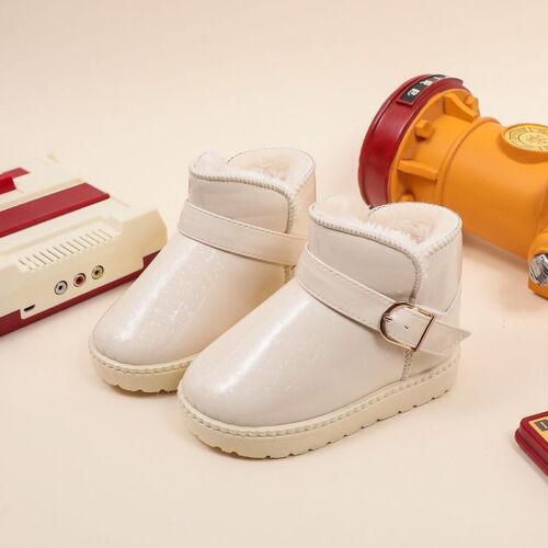 Girls Kids Childrens Waterproof Ankle Snow Boots Flat Warm Fur Chelsea Shoes US - Bild 5 von 6