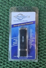 ThePhotoStick 2.0 128GB USB 2.0 USB Flash Drive One-Click Photo Backup Black